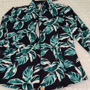 Tommy Bahama Green Leaf Pattern Jacket
